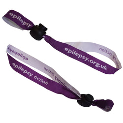 Purple Ribbon wristband - adjustable